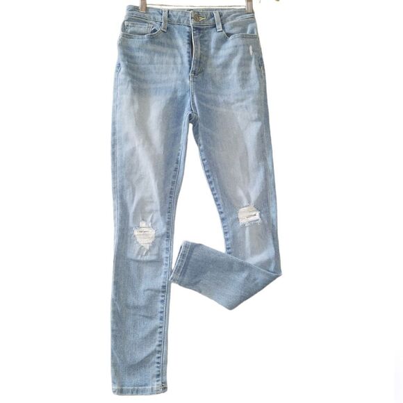 Arizona Jean Company Denim - Arizona jean co size 5 pants denim blue jeans picket distressed bottom ladies